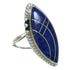 Lapis Inlay Sterling Silver Southwestern Ring Size 7 AX88116